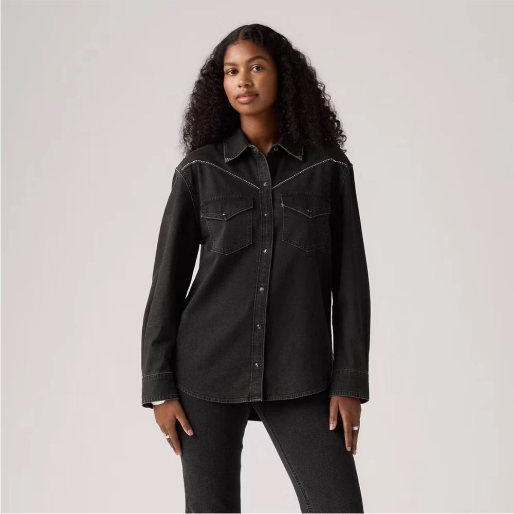 Levi's Women's Sawyer Western
Shirt - First Or Last Shine L,  NWT